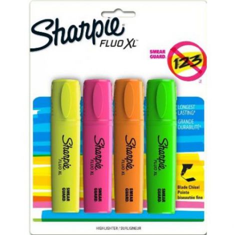 Zakreślacze  Sharpie XL Fluo, 4 kolory